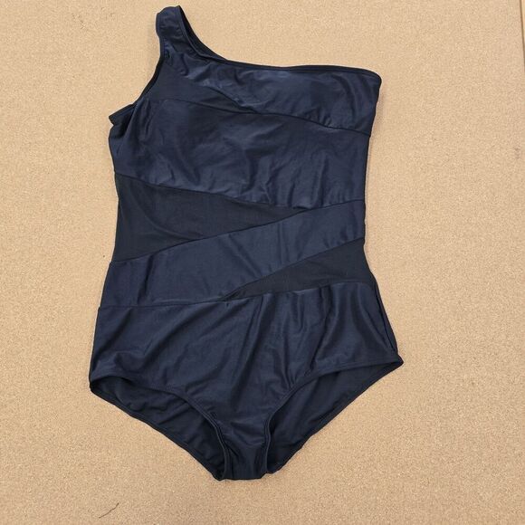 Maternity One Piece Swimsuit Size 3X One Shoulder And Mesh(A25) - Picture 1 of 8